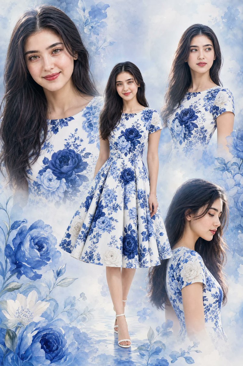 一张精美的多层照片拼贴画,画面中是一位由 AI 原创生成的成年美丽年轻女性。此人并非真实存在。, 图片 2