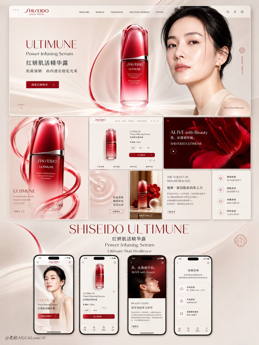 random collage, packaging-only board, supermarket cosmetics ad, influencer soci…