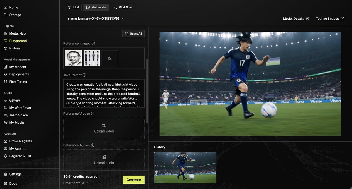 Create a cinematic football goal highlight video using the person in the image.…