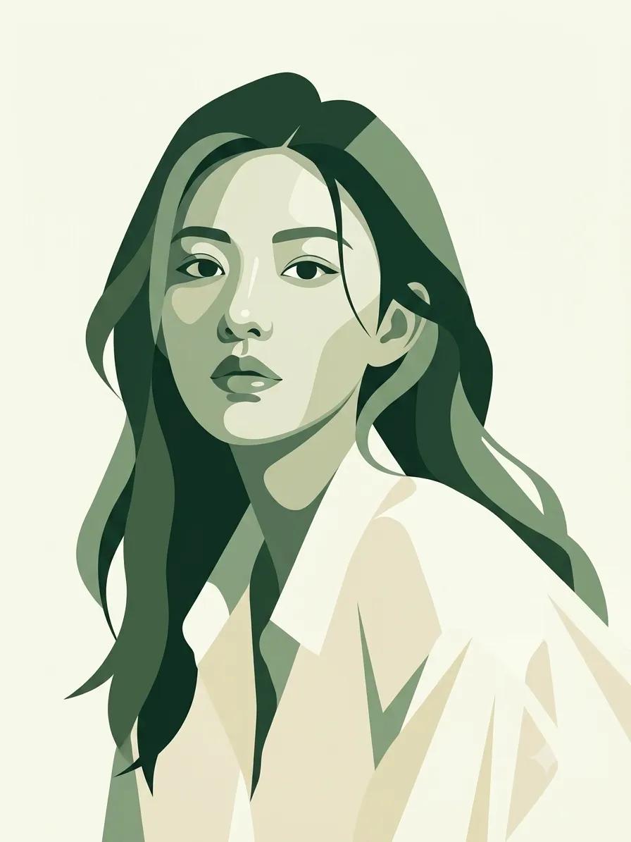 高端现代艺术杂志封面风格的插画。请将上传的肖像作为你唯一的参考。, 图片 1