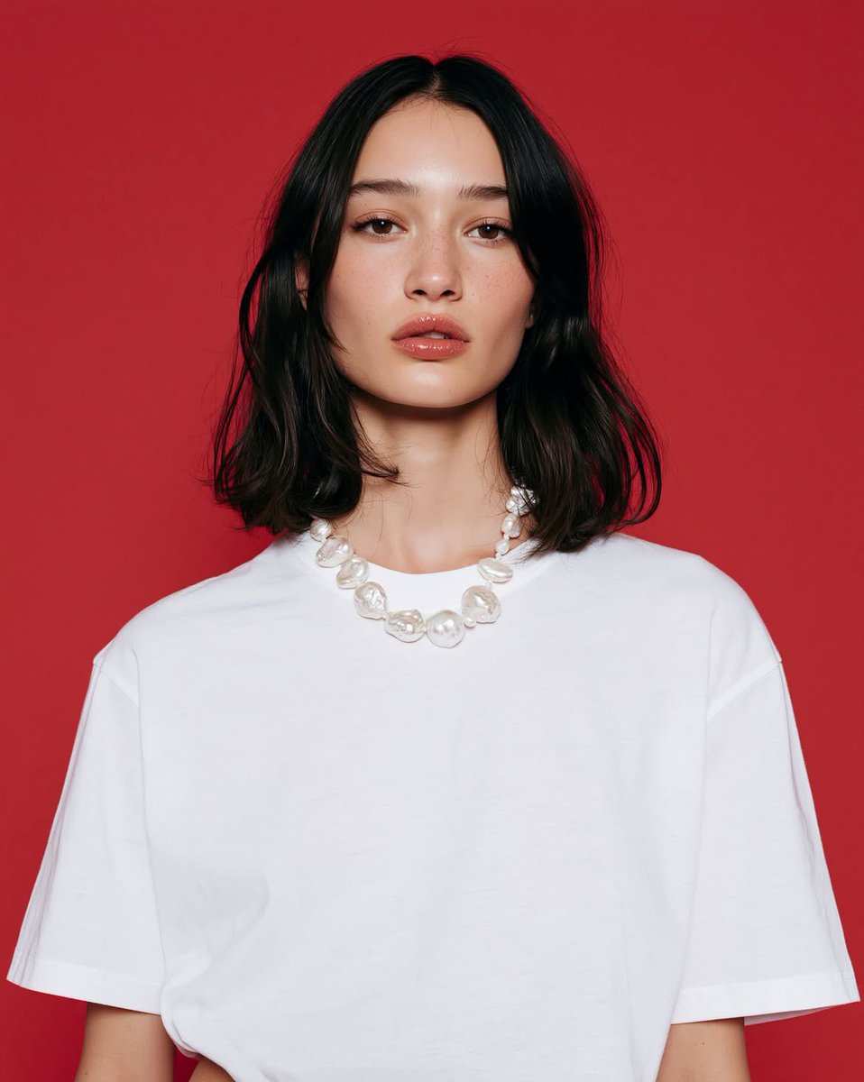 超写实的奢华美妆时尚人像:一位年轻女性,齐肩深棕色波浪卷发,无瑕瓷器肌散发着自然的水润光泽,淡雅中性妆容,水润裸色唇妆,眼神精致有神,浓密自然…, 图片 3