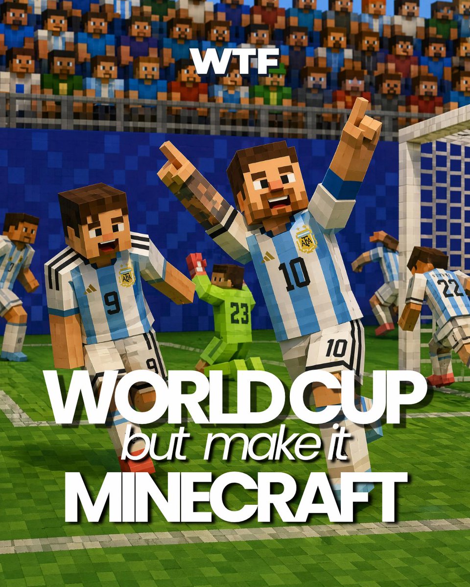把这张图片转成 3D 渲染图,采用 Minecraft 干净、官方的宣传美术风格,角色为僵硬的方块造型,四肢、身体和头部都由极其清晰的矩形棱柱…, 图片 1
