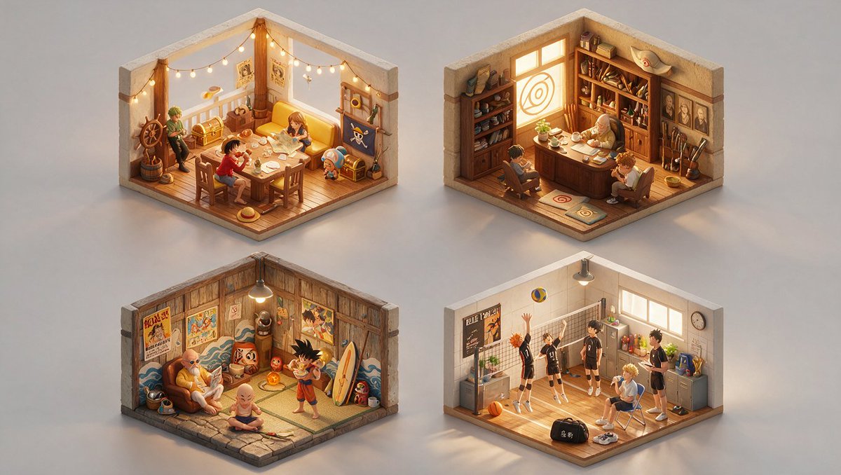 2×2网格,对4部著名漫画执行以下操作:RENDER_CHAIN = "[$INPUT_TOPIC :: iconic_interior ::…, 图片 2