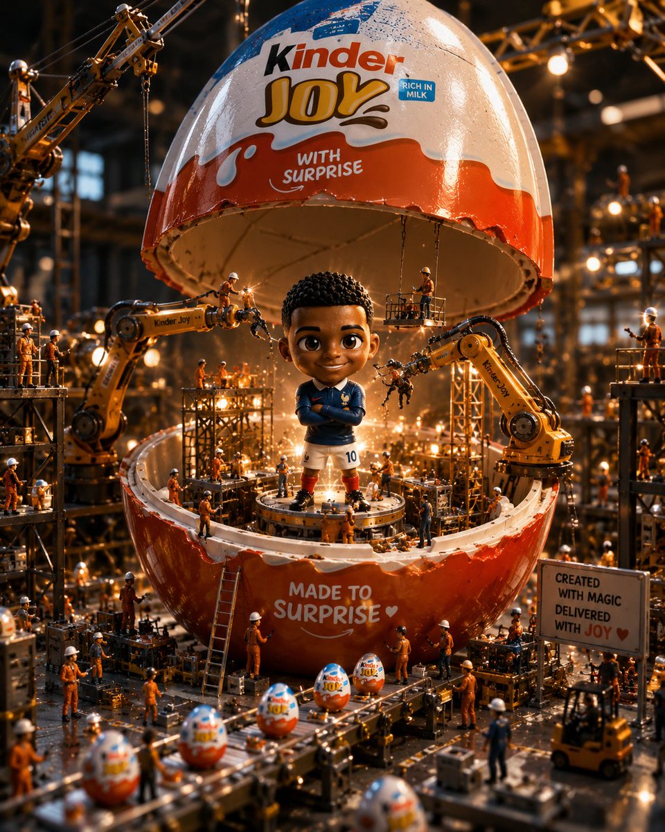 创作一幅超写实、搞笑且高品质的“Kinder Joy 收藏家版”广告，画面中包含 [Uploaded Character Reference]。, 图片 2