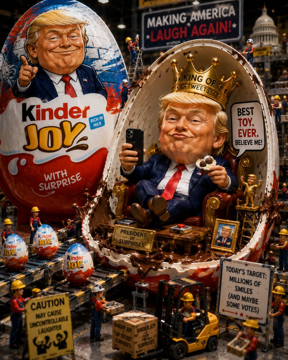 创作一幅超写实、搞笑且高品质的“Kinder Joy 收藏家版”广告，画面中包含 [Uploaded Character Reference]。, 图片 4