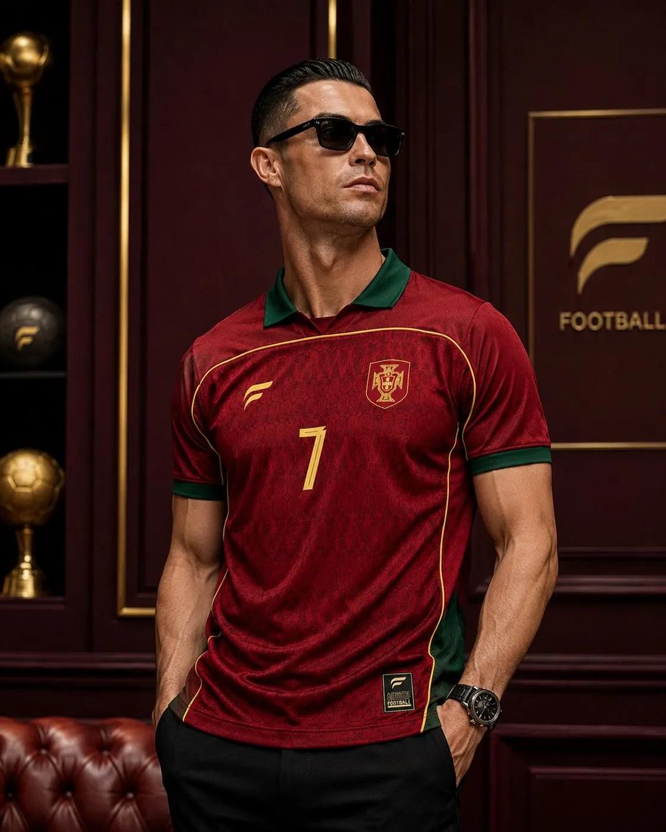 超写实电影级时尚大片，主角为 Cristiano Ronaldo，保留其可识别的面部特征、运动健硕的体格、利落的发型与自信的气场。他佩戴黑色矩…, 图片 2