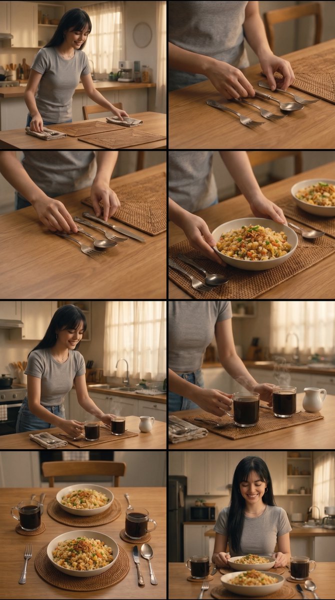 buat gambar cinematic ultrarealistis dengan 6 panel scene storyboard, y…, 图片 1