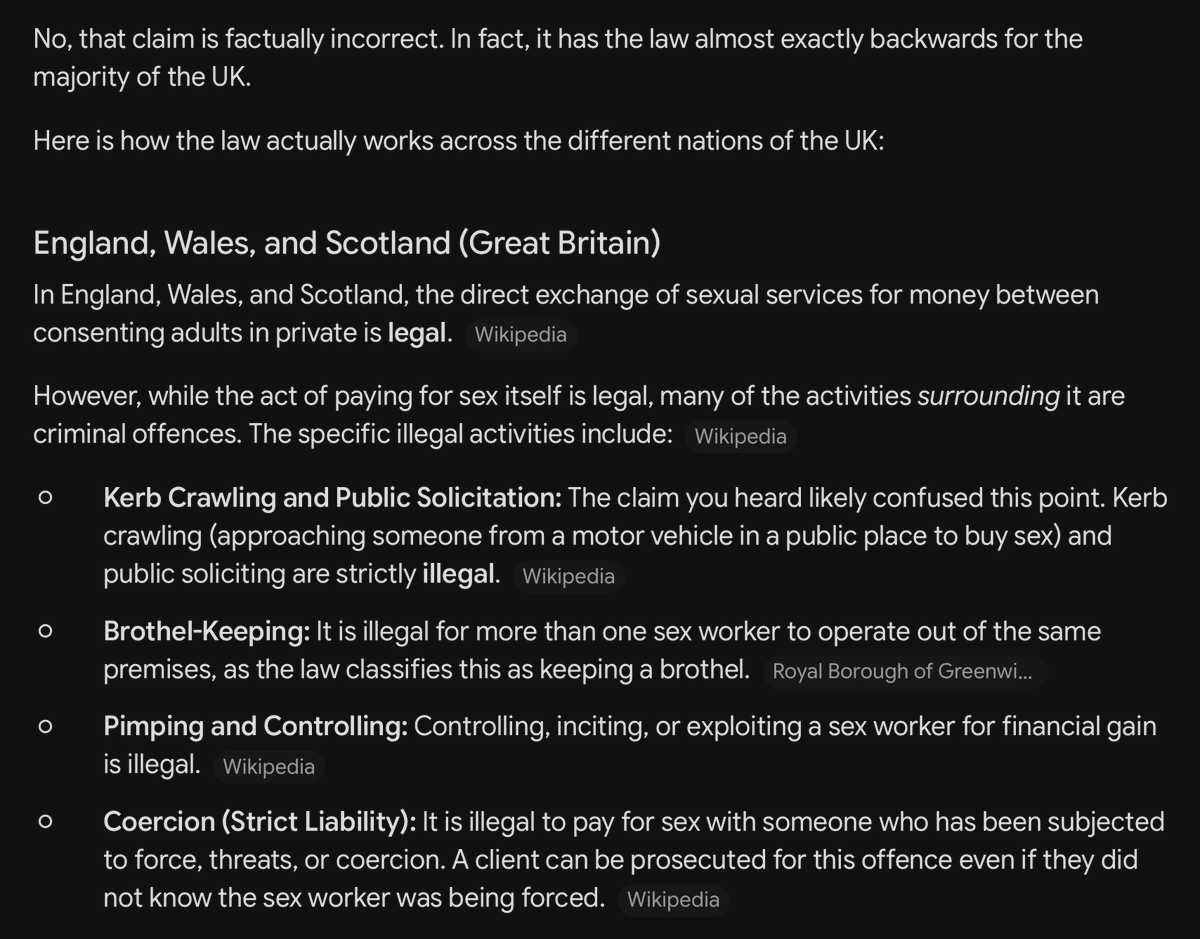 It was claimed that paying for sex in the uk - outside of kerb crawling - is il…