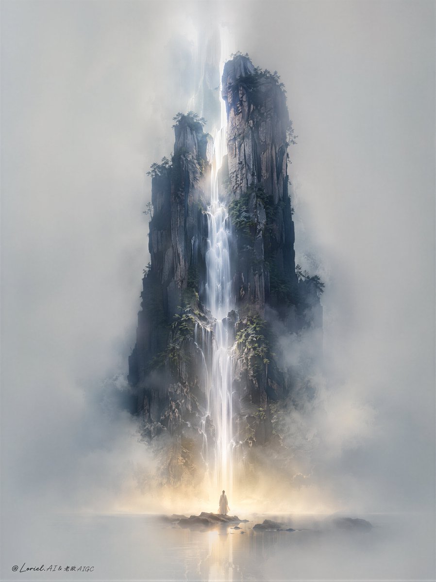 满幅拥挤的风景,纯水墨画风格,夸张的笔触质感,厚重的山体,奇幻城堡,混乱的飞溅,过度饱和的色彩,装饰性书法,排版,标志,杂乱的构图,卡通迷雾,…, 图片 1