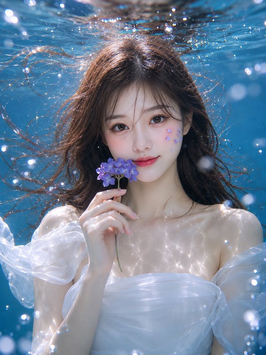 GPT Image 2 on ChatGPT Prompt: Ultra-photorealistic underwater beauty editorial…