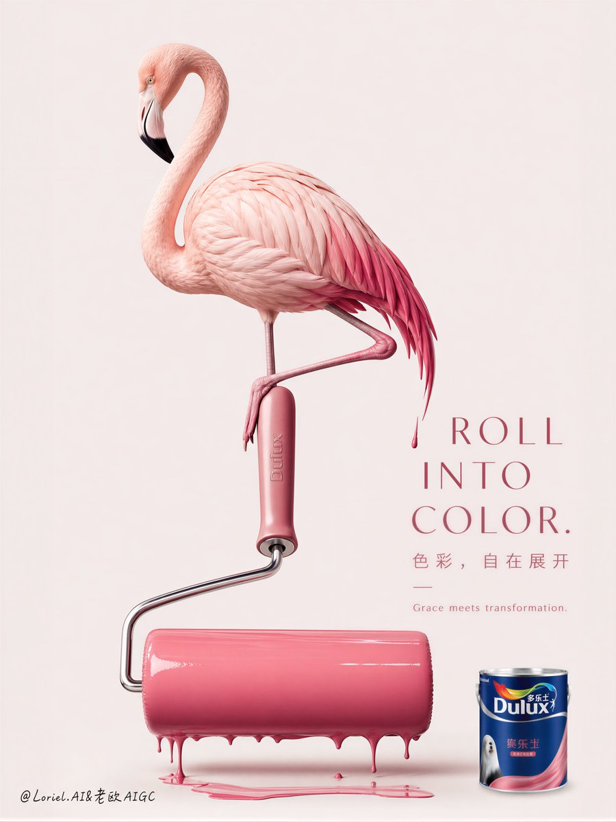 卡通动物，涂抹脏乱，背景杂乱，廉价广告风，笔触细节低，平面油漆质感，爬行动物解剖结构不真实，道具过多，字体粗糙，Dulux 多乐士品牌存在感薄…, 图片 2