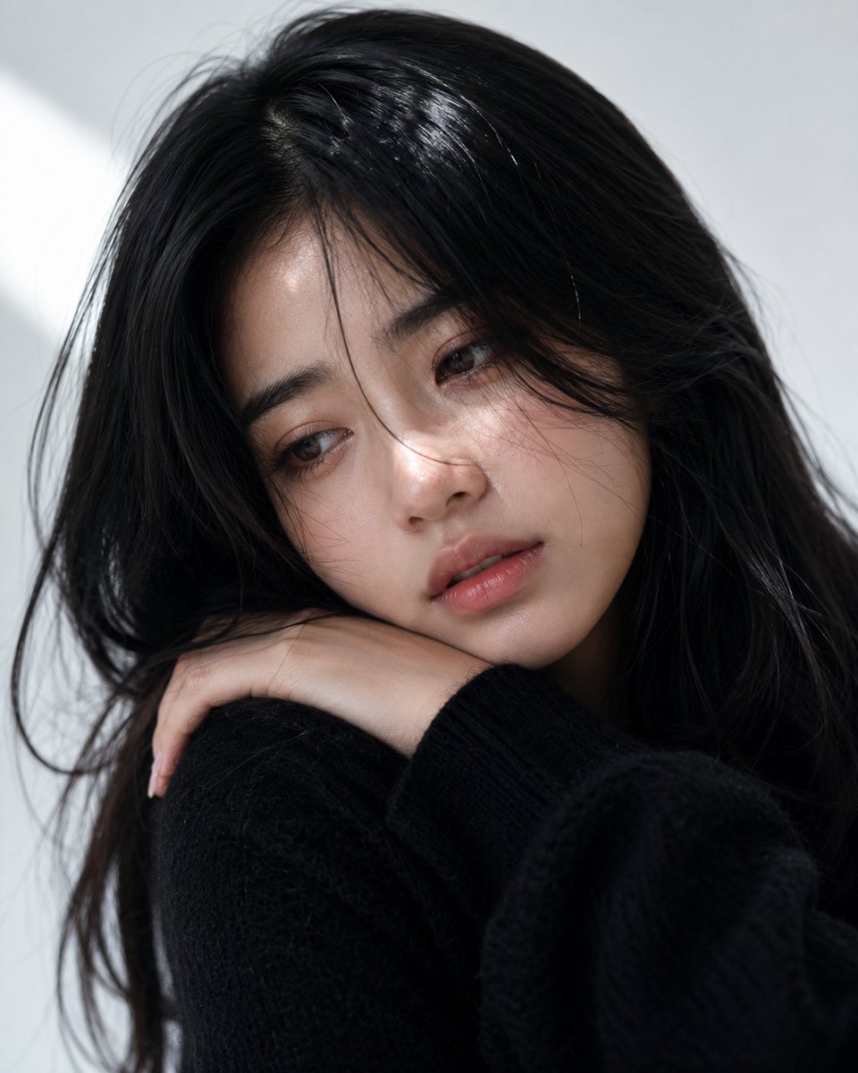 极度写实的极致特写美妆人像，拍摄一位20岁、容貌出众的印尼女子。她拥有白皙暖调的肌肤、光滑透亮的肤色、真实的毛孔、细腻自然的微光以及完美无瑕的…, 图片 2