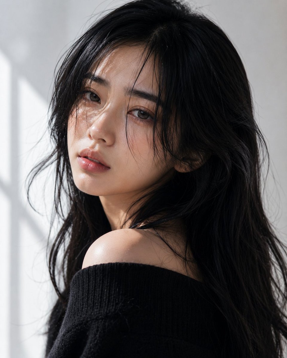 极度写实的极致特写美妆人像，拍摄一位20岁、容貌出众的印尼女子。她拥有白皙暖调的肌肤、光滑透亮的肤色、真实的毛孔、细腻自然的微光以及完美无瑕的…, 图片 4