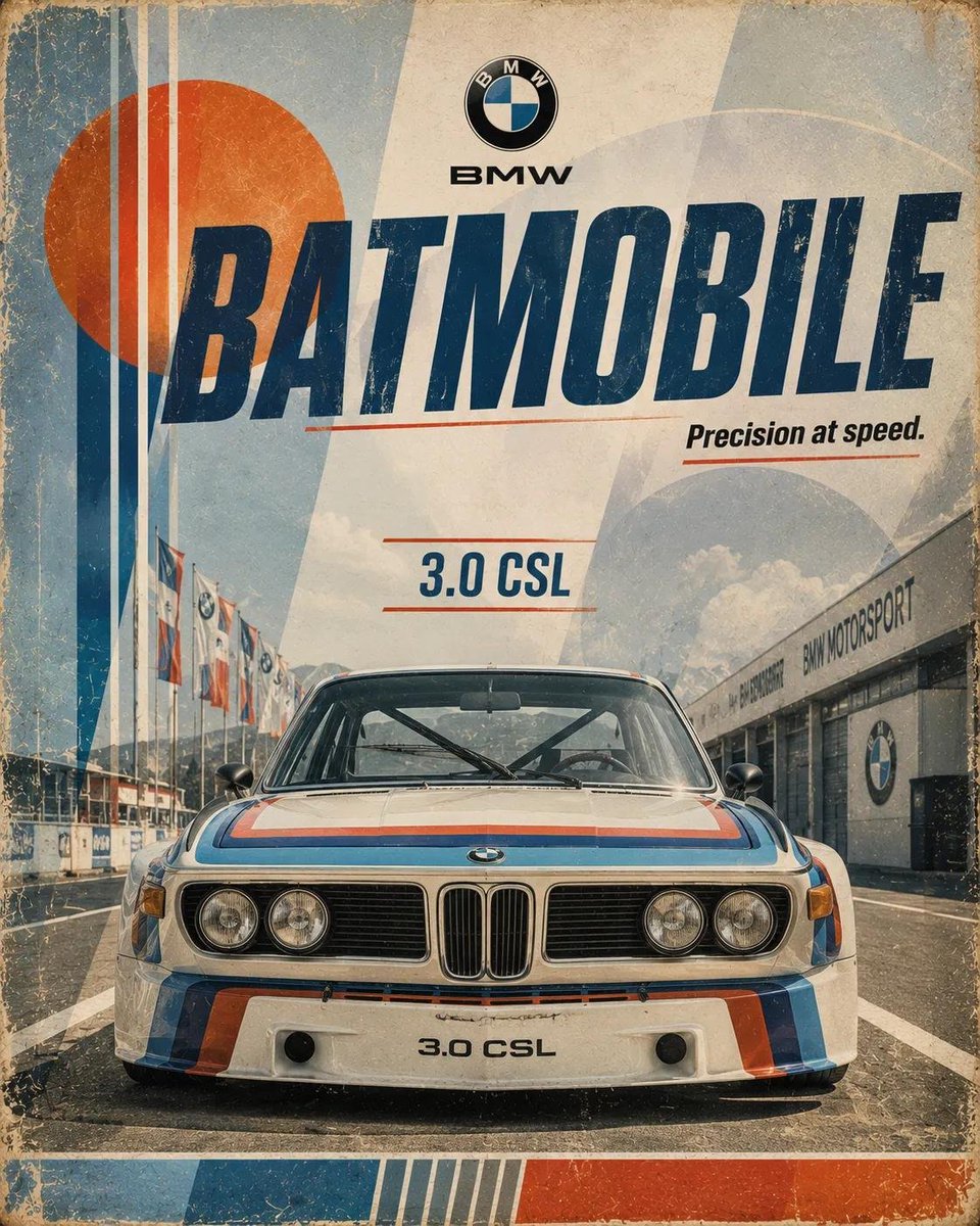 复古赛车运动海报，[CAR]，4:5 竖版。以低角度正面英雄视角展示[COLOR]色[CAR]，在画面中居中置于[SCENERY]之上。背景以…, 图片 3