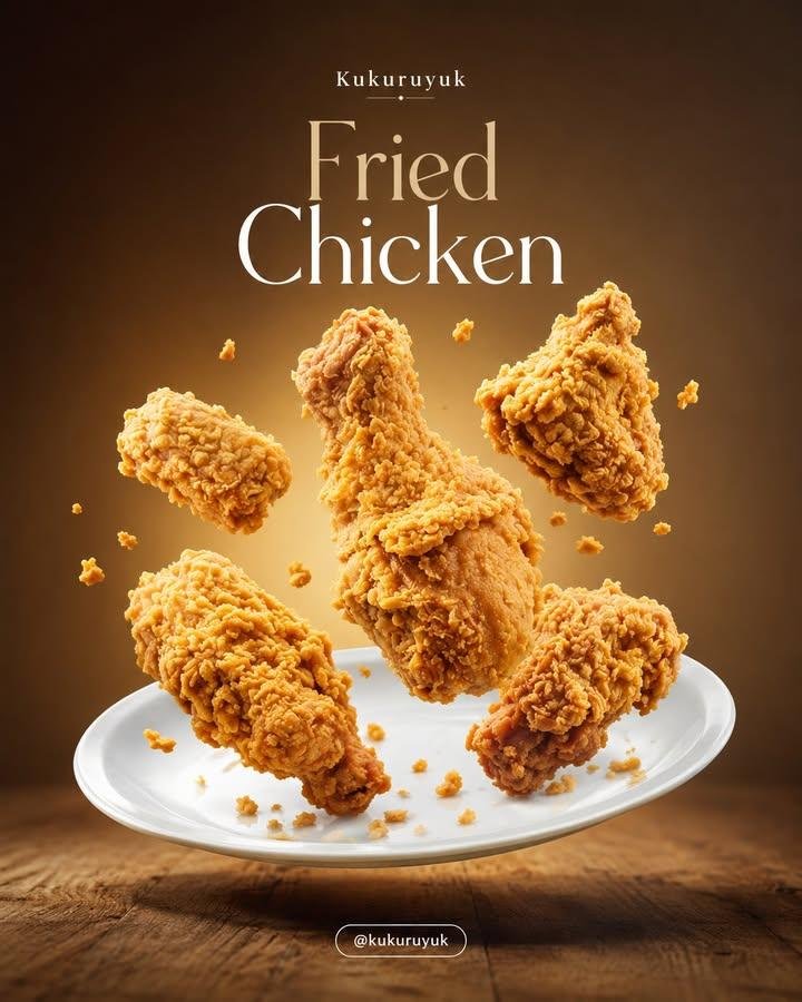 以上传的图片作为主要参考,保留确切的食品或饮料及其原始外观、质感、颜色、食材与摆盘风格。创建一个高级的4:5垂直悬浮食物广告画面,让产品优雅地…, 图片 1