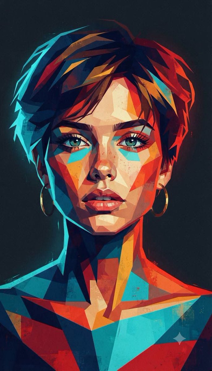 立体派肖像插画, 图片 2