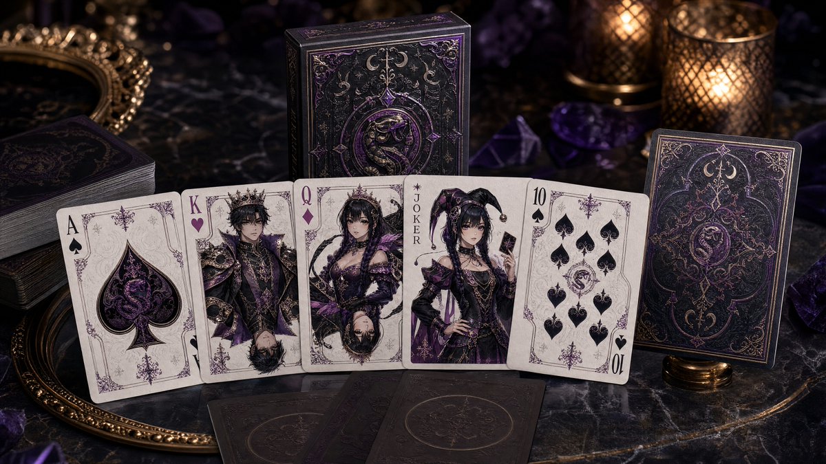 每日提示:皇家扑克牌组 🃏♠️♦️💜💚, 图片 1