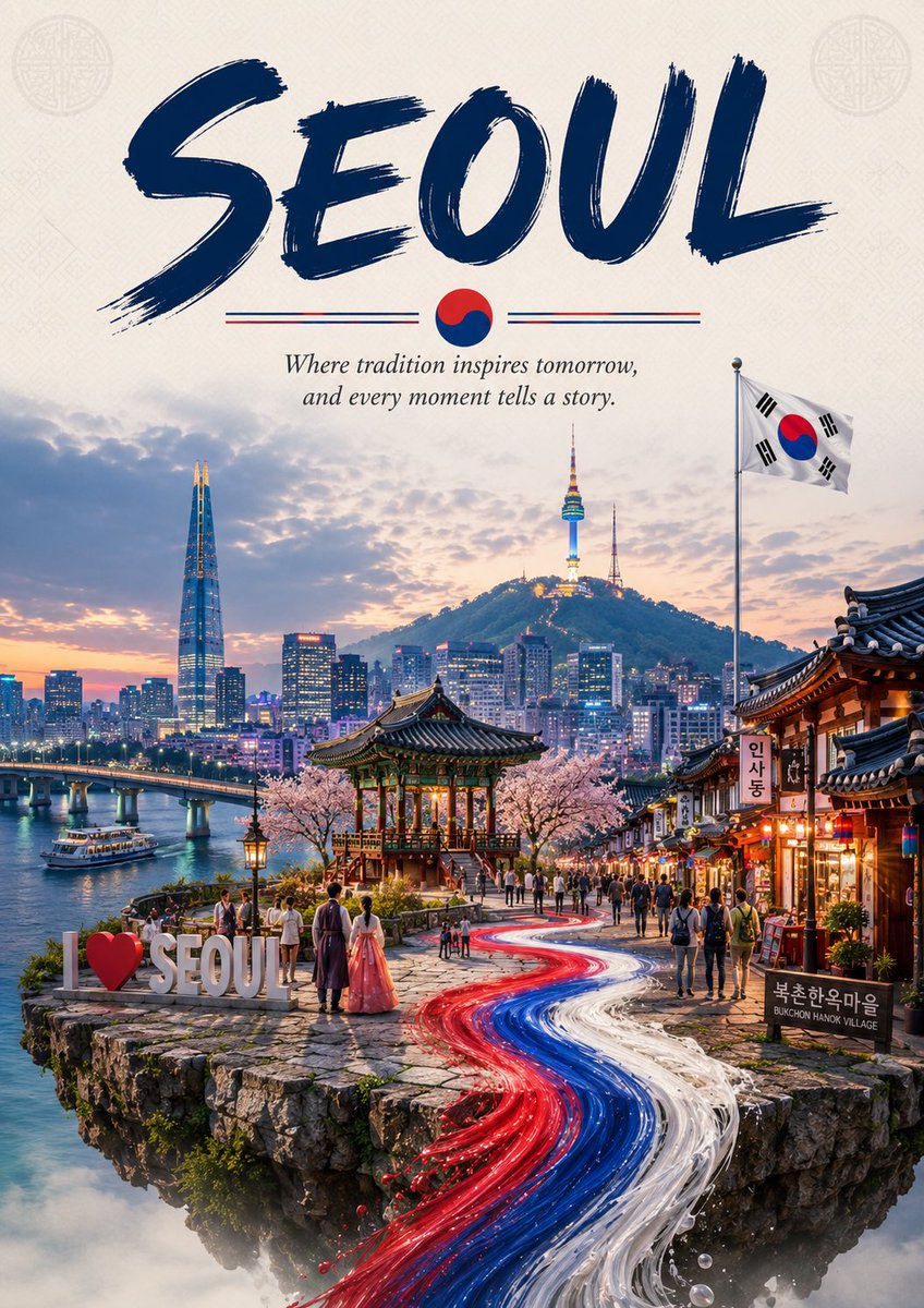 一张纵向旅行海报（4:5 比例），主题为 [COUNTRY NAME]，分为上下两个视觉部分。, 图片 1