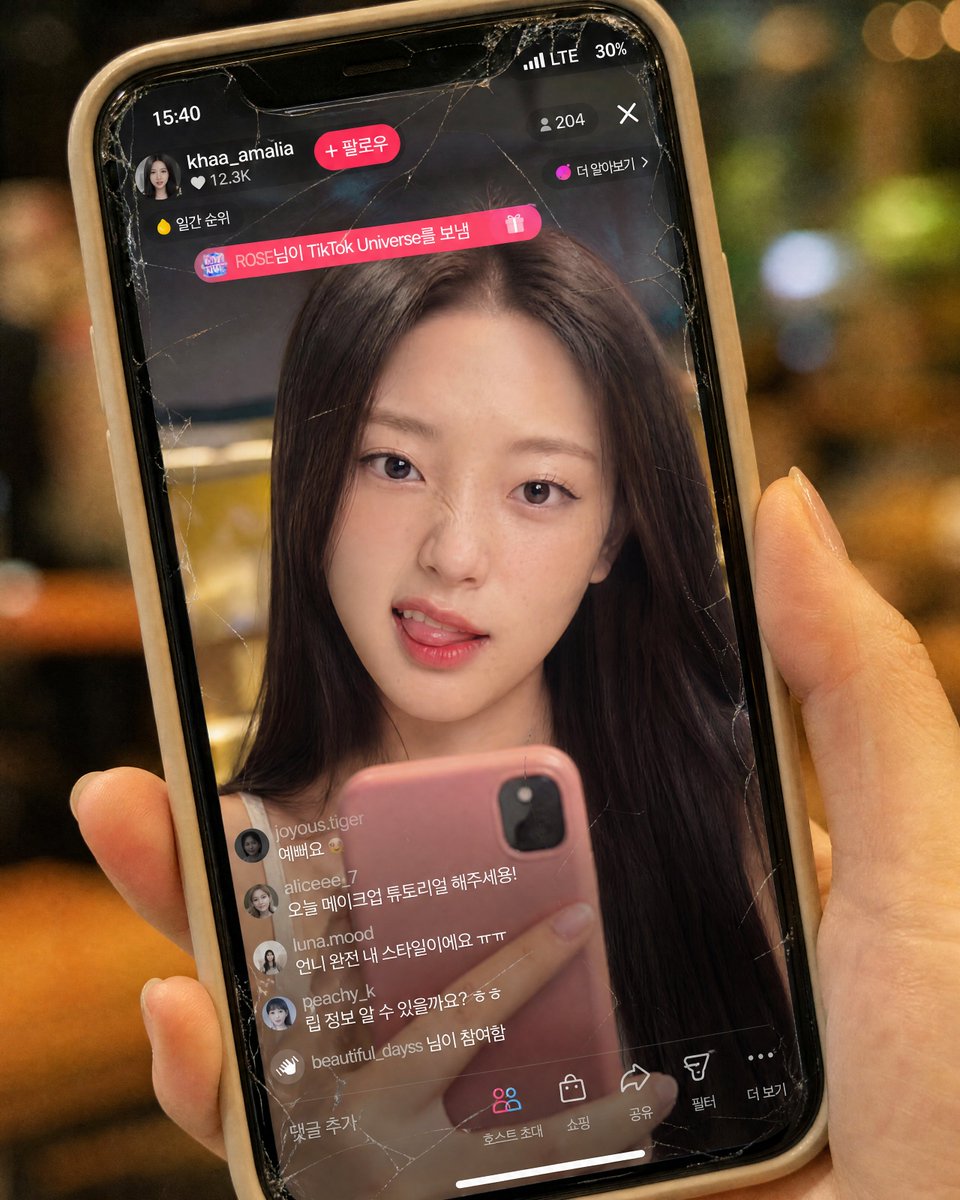 完全保留参考图片中韩国女性的面孔——不要改变她的脸型、眼睛、鼻子、嘴唇、比例、肤质或整体身份。制作一张超写实的9:16特写,画面中是一只从右侧…, 图片 4