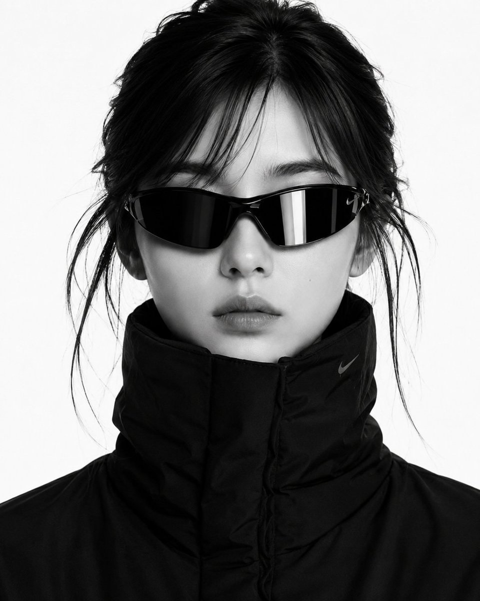 使用上传的照片作为面部身份参考,创作一幅特写的黑白高级时尚编辑风格人像肖像。保留上传图像中确切的面部结构、发型、皮肤纹理、比例、表情和整体相似…, 图片 1