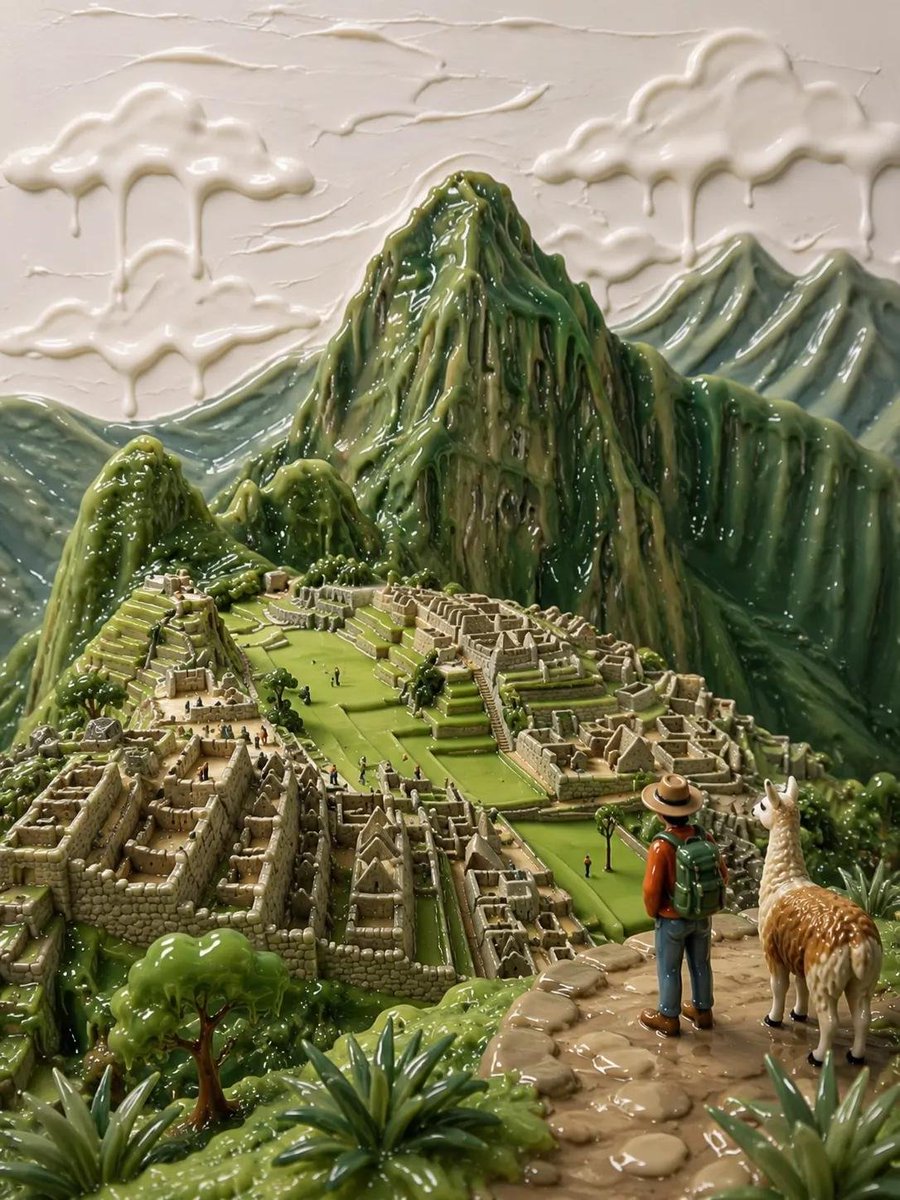 [目的地/地标] 的高度精细微缩立体模型，以手工制作的抛光黏土与树脂雕塑形式呈现。电影感构图，以标志性地标为视觉焦点，周围环绕着当地特有的自然…, 图片 2