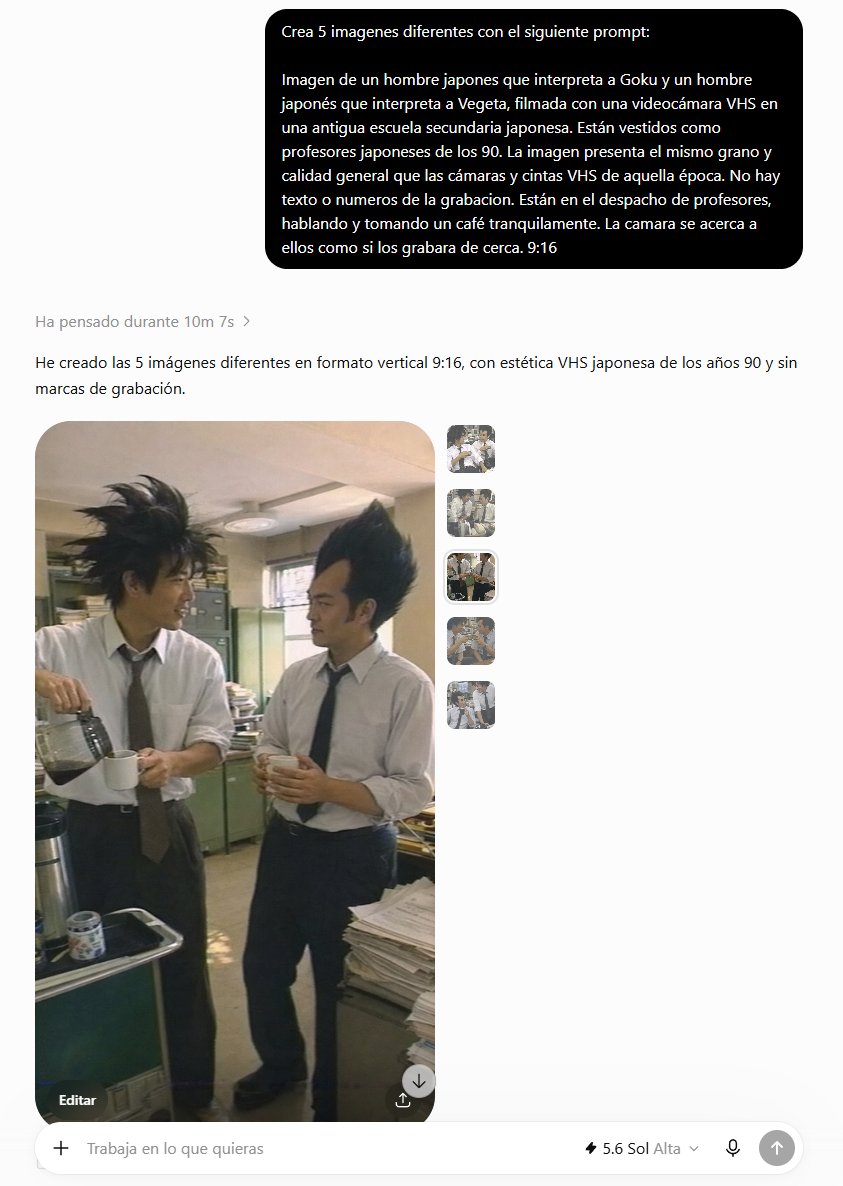 一张由日本男子扮演悟空、另一名日本男子扮演贝吉塔的画面，使用 VHS 摄像机在一所古老的日本高中内拍摄。他们装扮成 1990 年代的日本教师。…, 图片 1
