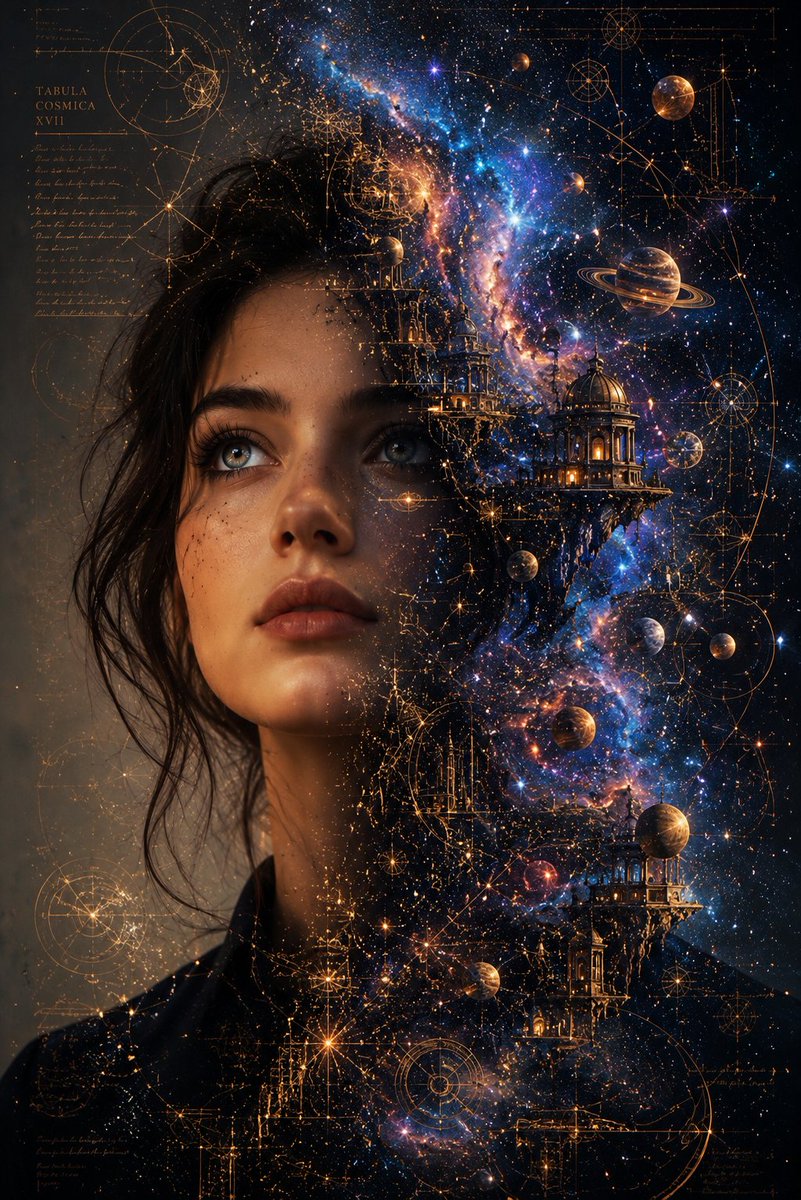 The Cosmic Cartographer A woman whose thoughts become the universe itself. Half…