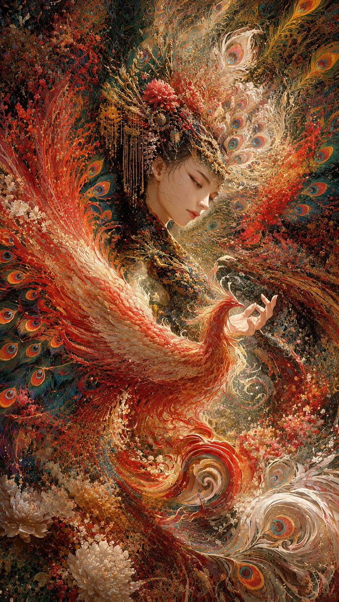 一幅极致密集的东方奇幻艺术杰作，将视觉信息密度推向崩塌的绝对边缘。, 图片 2