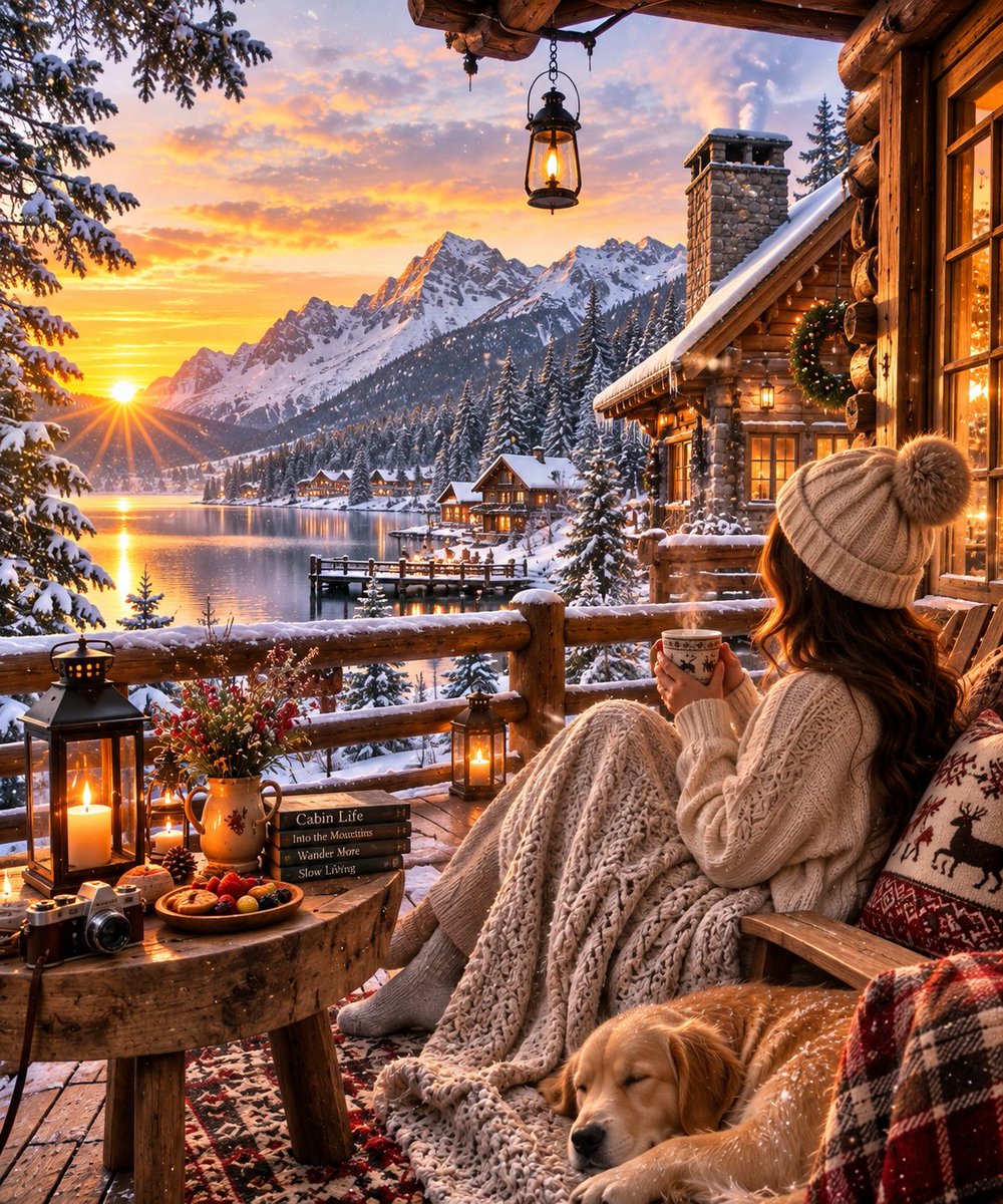 温馨小木屋 雪日清晨, 图片 1