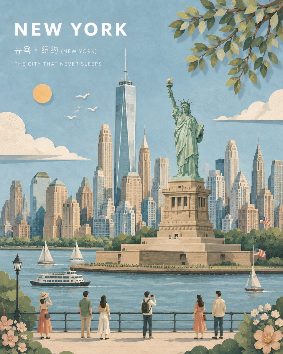 创作一幅精致的横向风景插画,主题为[城市/主题],以[标志性建筑/景观]作为主要可识别的视觉焦点。, 图片 1