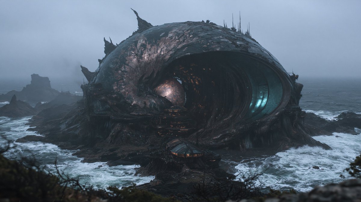 [YOUR SUBJECT],科幻电影剧照,液态水银表面,石油黑大理石,烟熏玻璃,焦琥珀色光线,风暴蓝氛围,雨水浸透的纹理,湿润的高光反射,深…, 图片 4