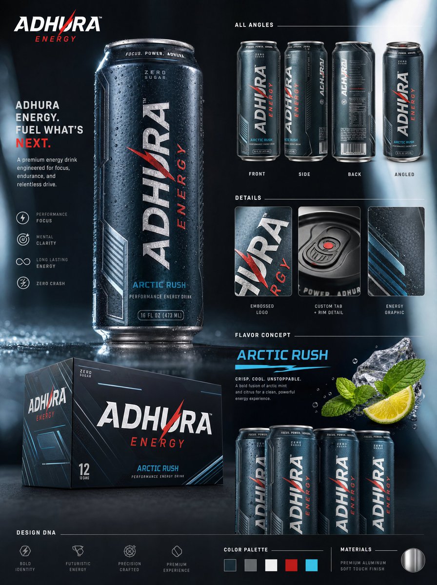 [BRAND NAME] → Premium Energy Drink Concept Transform [BRAND NAME] into a futur…