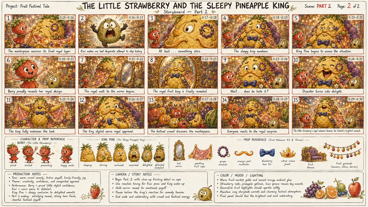 为一部原创、家庭友好的水果奇幻喜剧《THE LITTLE STRAWBERRY AND THE SLEEPY PINEAPPLE KING》（…, 图片 1