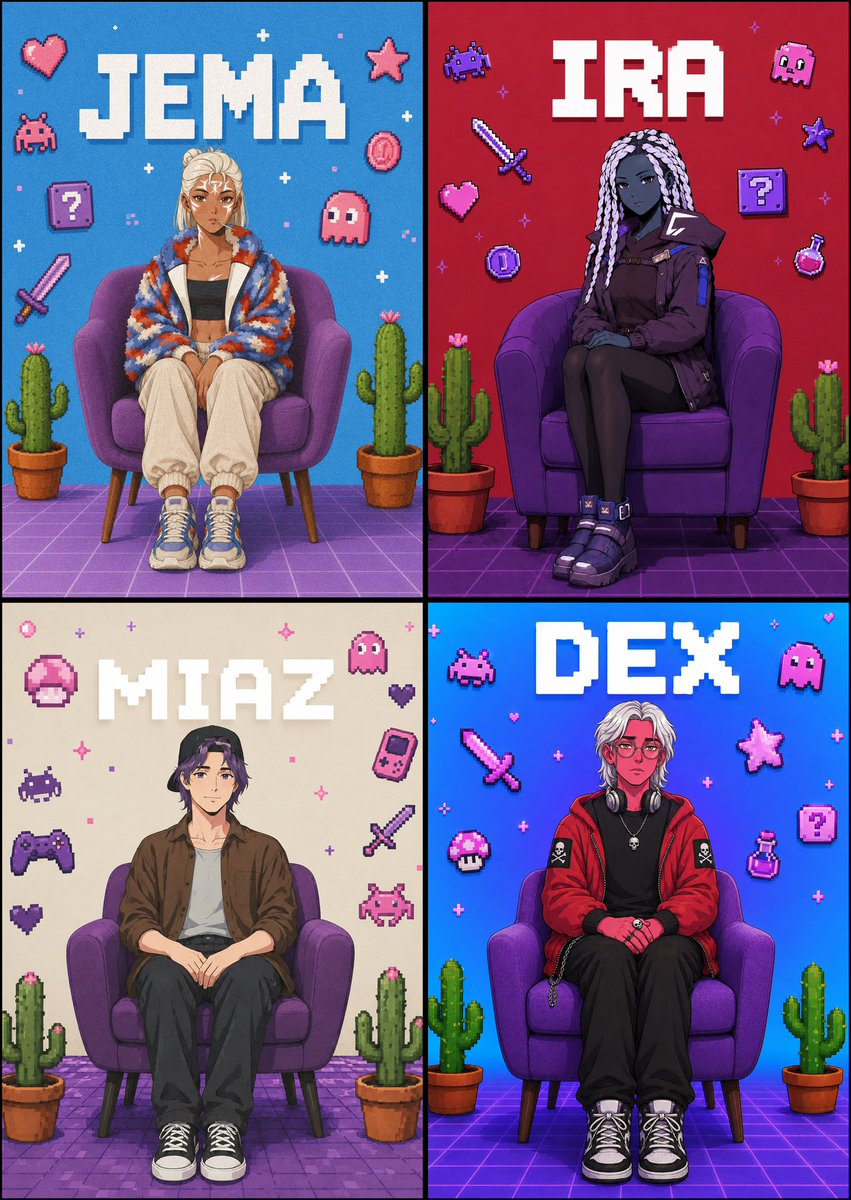 “Create a photo composite of the character shown in the reference image seated …