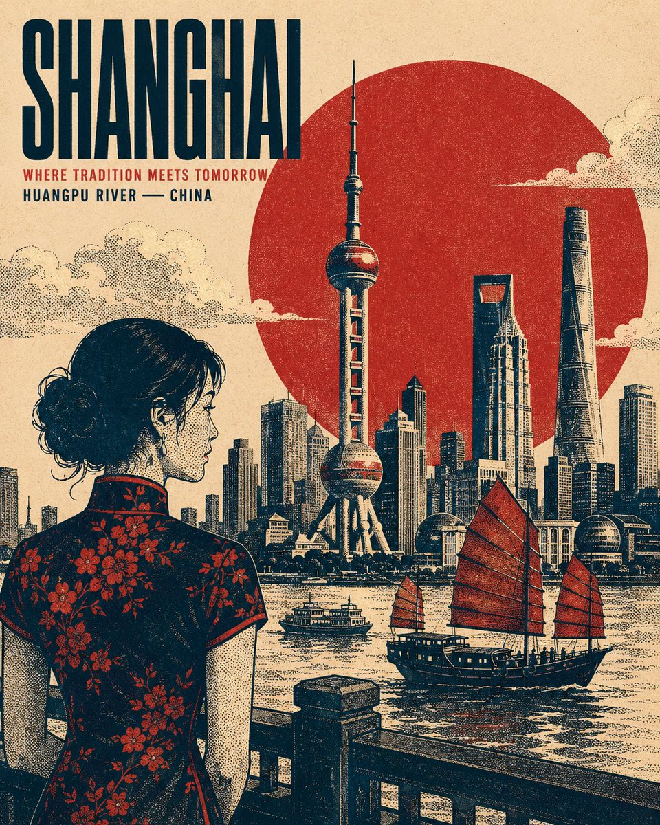 创建一幅高端的 4:5 竖版复古丝网印刷海报插画，主体围绕 [SUBJECT / LANDMARK / CITY / ERA]（主题 / 地标…, 图片 3