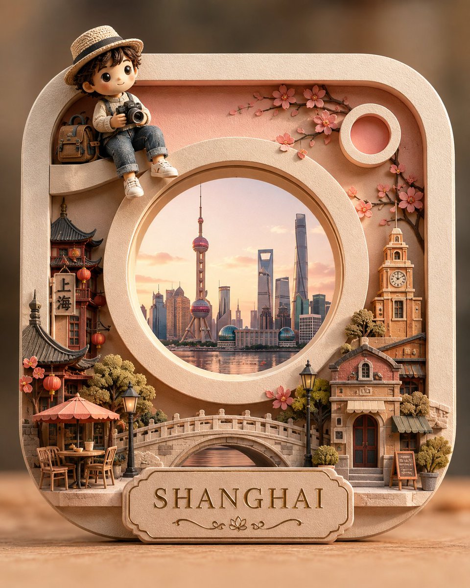 创作一个受 Instagram 标志启发的高级 3D 剪纸立体场景，以标志性的圆角方形外框和中心圆形镜头作为核心结构元素。构图应通过一个简洁、…, 图片 3