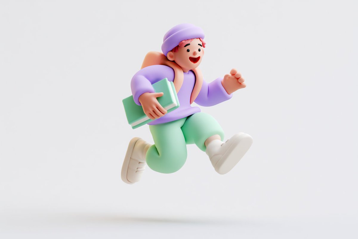 可爱的3D渲染[subject]，哑光表面，捏塑黏土图标风格，简洁的程式化设计，[doing action]，[emotion or mood…, 图片 1