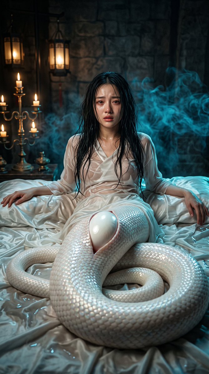 一位美丽的年轻东亚女性，面容柔和精致，一双饱含痛苦与脆弱的湿润棕色大眼睛，嘴唇微微张开，露出楚楚可怜、令人心碎的神情，唤起强烈的同情心，一头湿…, 图片 2