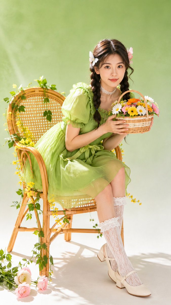使用 GPT Image 2 创作。只需上传一张本人的肖像照片,即可生成这种柔和、自然、如童话般的照片,同时保留你自己的身份特征。, 图片 1