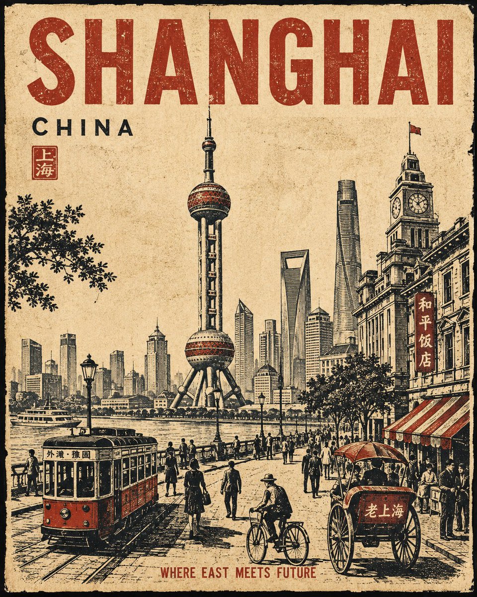 为[城市]、[国家]创作一张高级品质的4:5竖版复古旅行海报。每次生成都需遵循相同的视觉结构、构图、比例和艺术处理方式。最终成品必须感觉像是同…, 图片 1