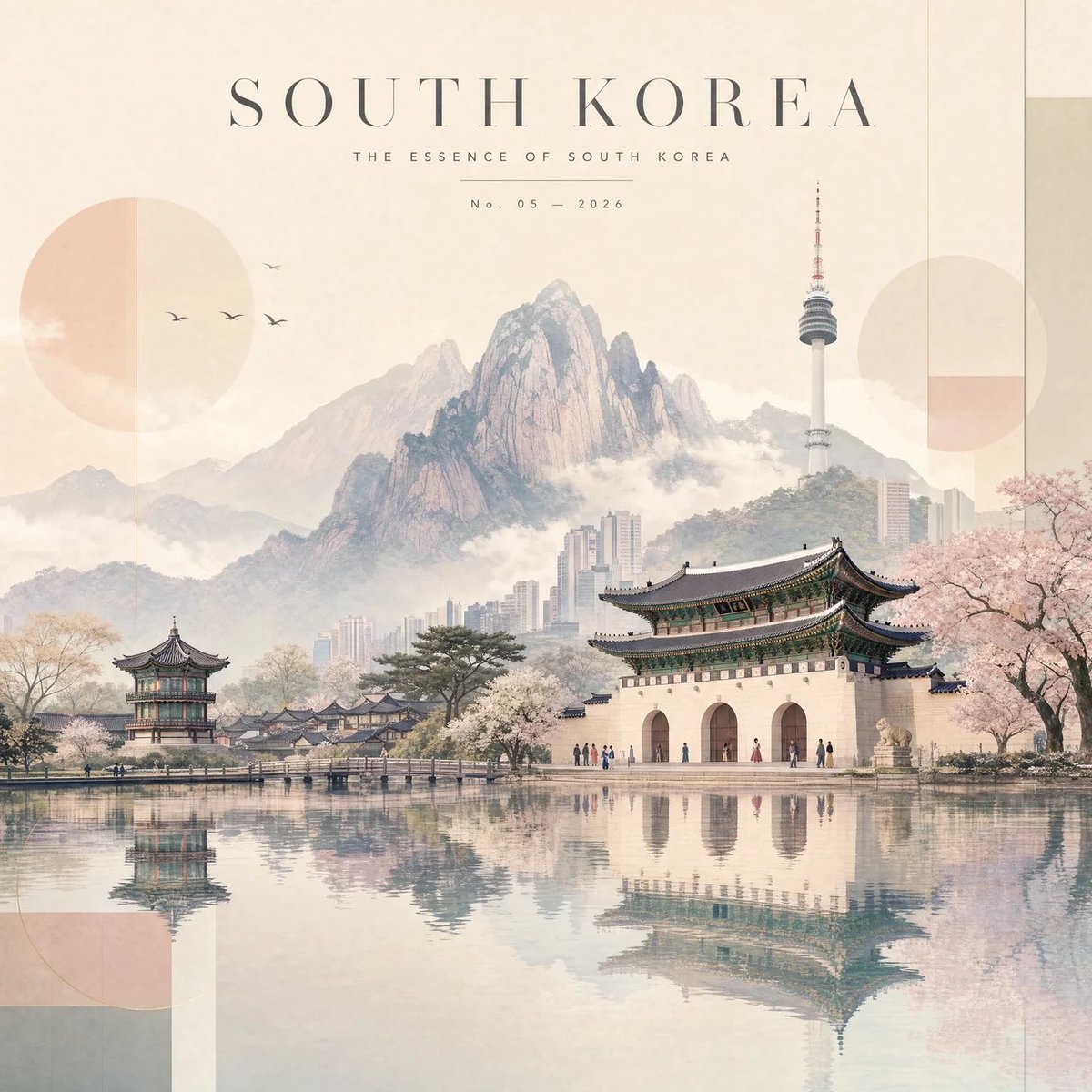 创作一幅高级的4:5竖版编辑风格旅行艺术作品，将[COUNTRY]转化为精致的极简景观。, 图片 2