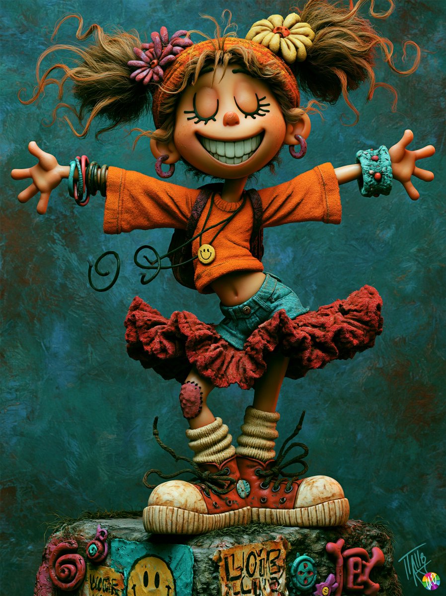 A happy little dancing girl --ar 3:4 --sref 1823747639 2701270321 370617627 --v…