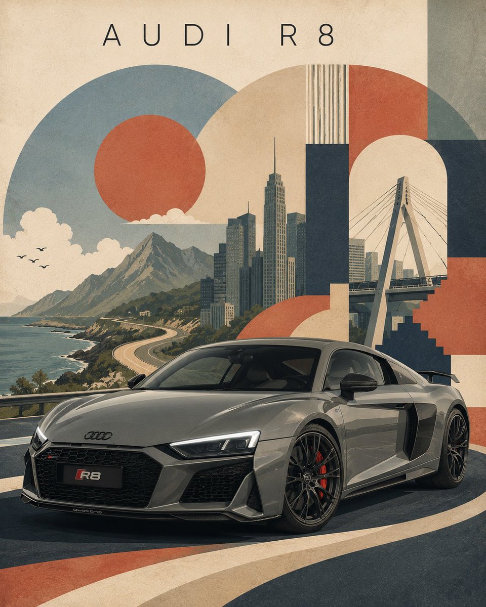 BMW M4 Competition —— 复古现代主义旅行海报, 图片 2