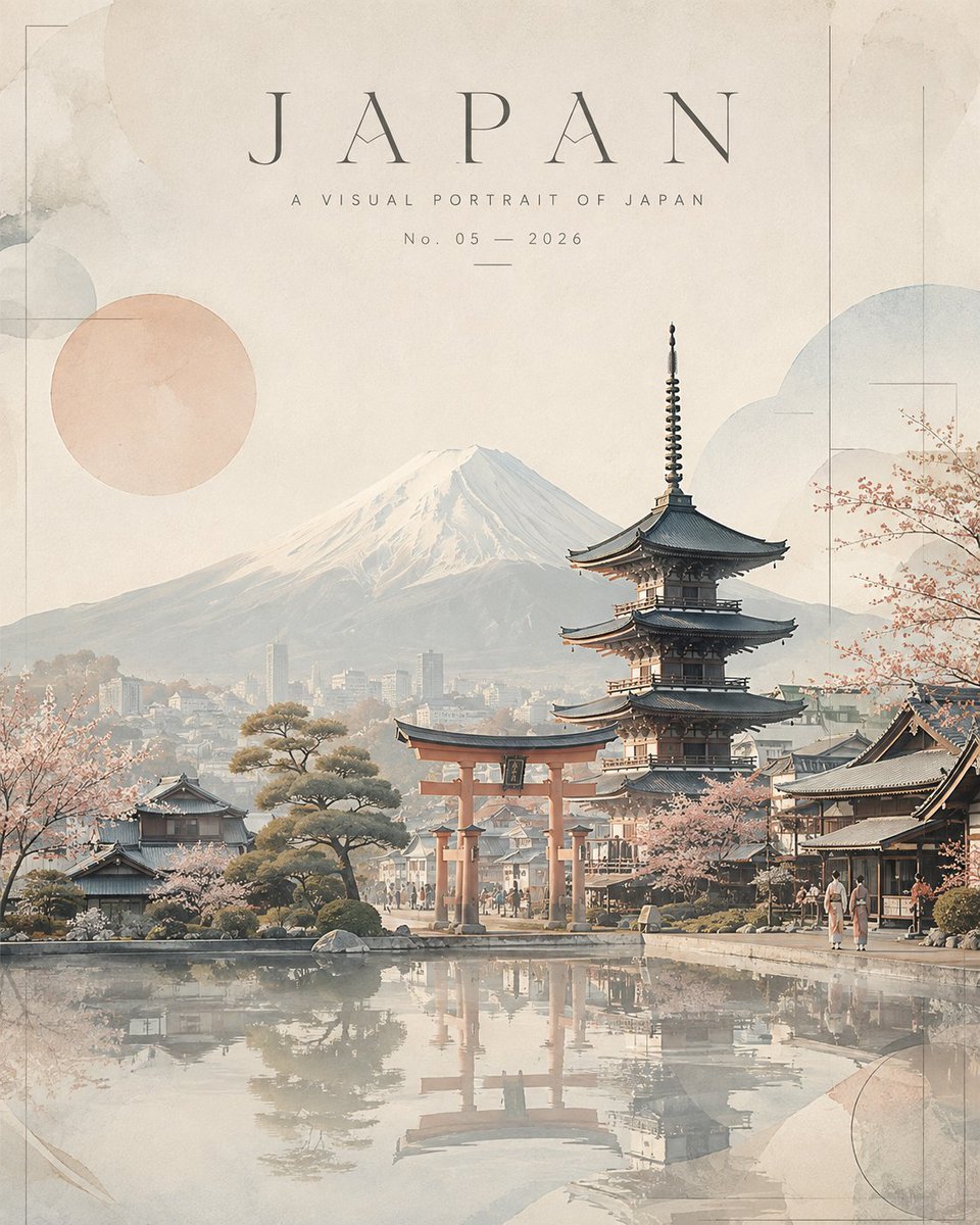 创作一幅高端 4:5 竖版当代旅行艺术作品,以精致、富有氛围的编辑级景观重新构想[COUNTRY]。, 图片 1