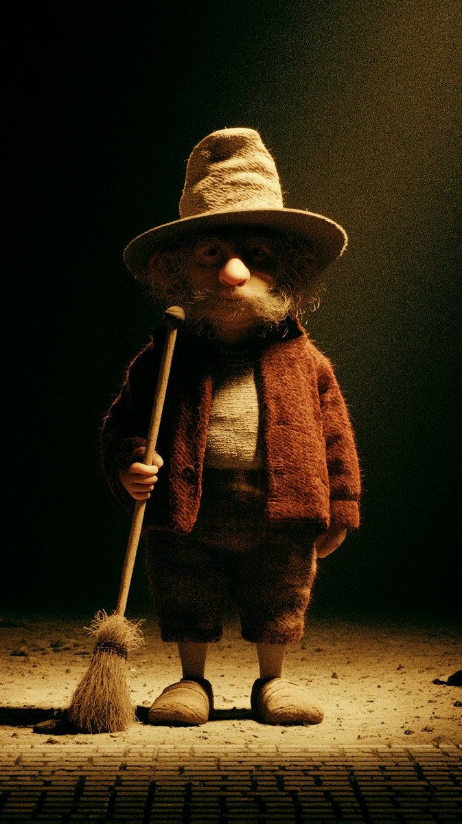 Visual style: tactile stop-motion / handmade puppet film, heavy fabric textures…