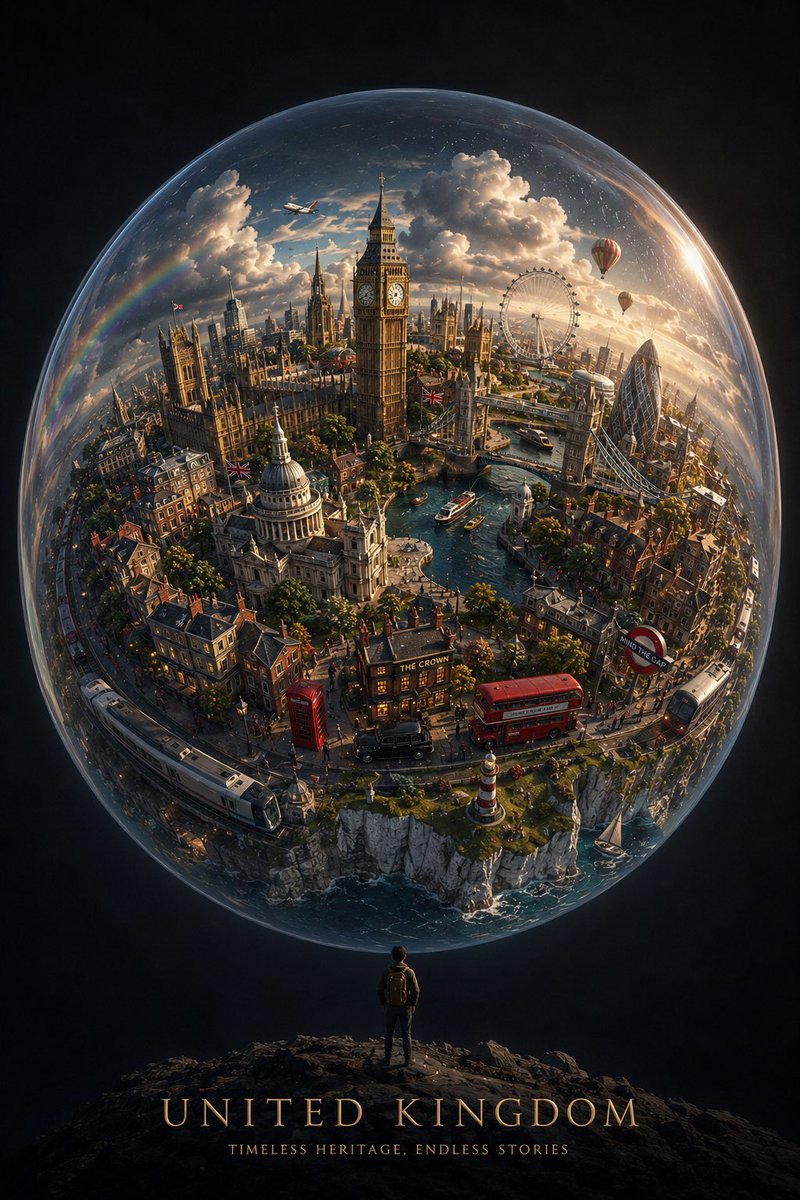 创作一幅引人注目的竖版 4:5 概念艺术作品，以 [CITY / COUNTRY] 化身为一个微小漂浮的世界，悬于一片广阔、深邃而极简的天空之…, 图片 3
