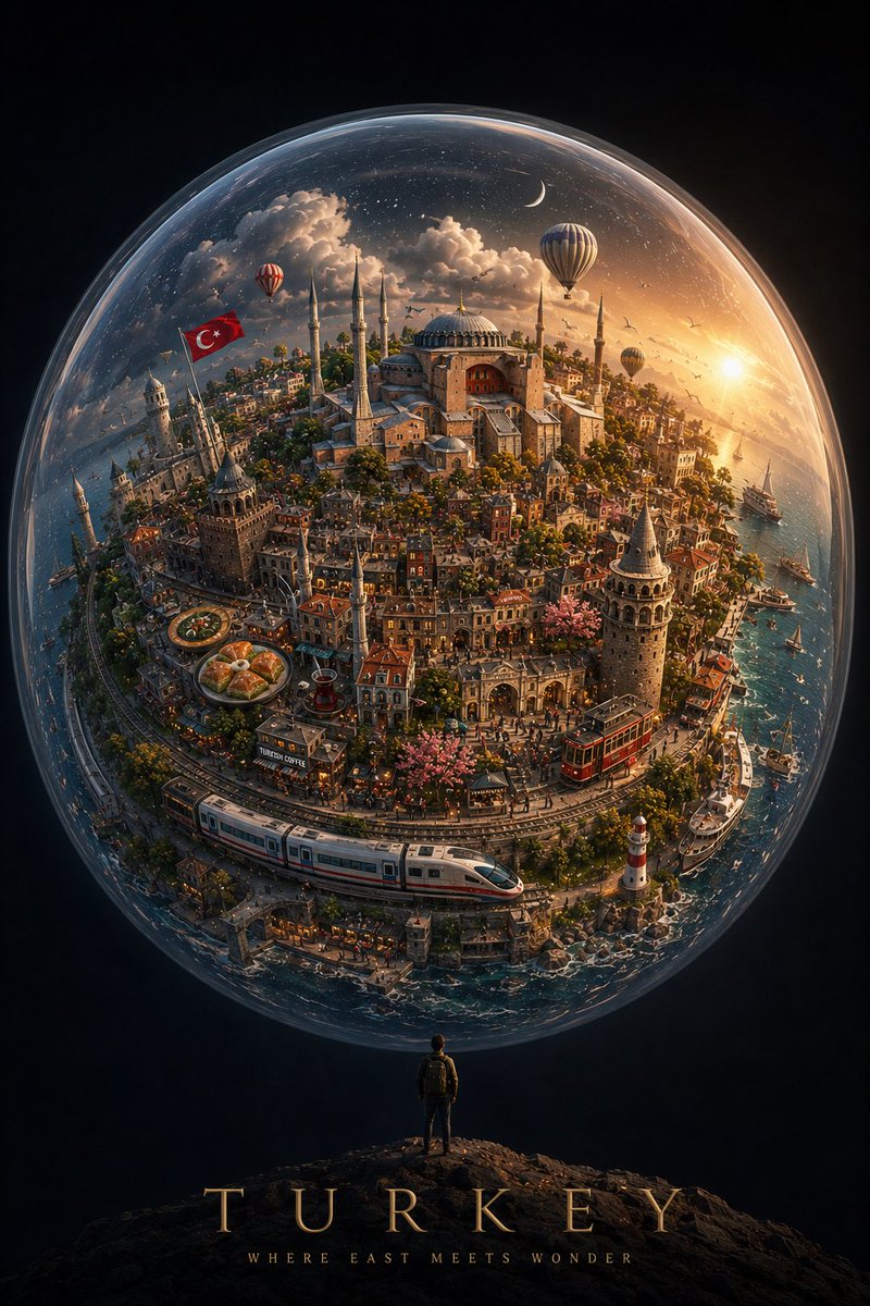 创作一幅引人注目的竖版 4:5 概念艺术作品，以 [CITY / COUNTRY] 化身为一个微小漂浮的世界，悬于一片广阔、深邃而极简的天空之…, 图片 4