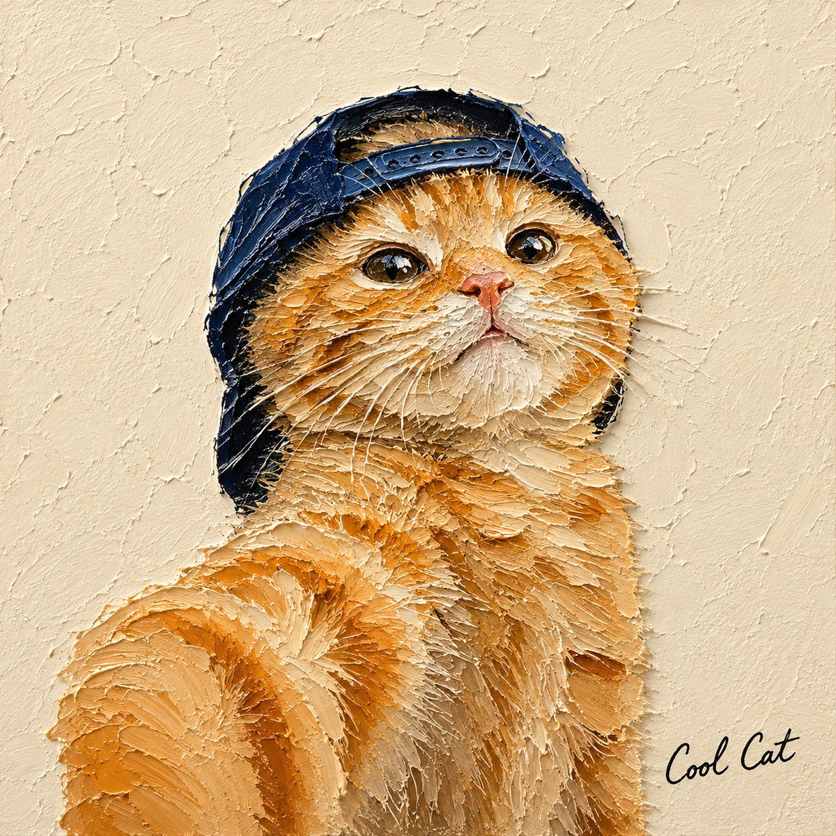 将所附照片中的主体转换为一幅正方形微型画,采用刮刀厚涂(impasto)油画风格。, 图片 2