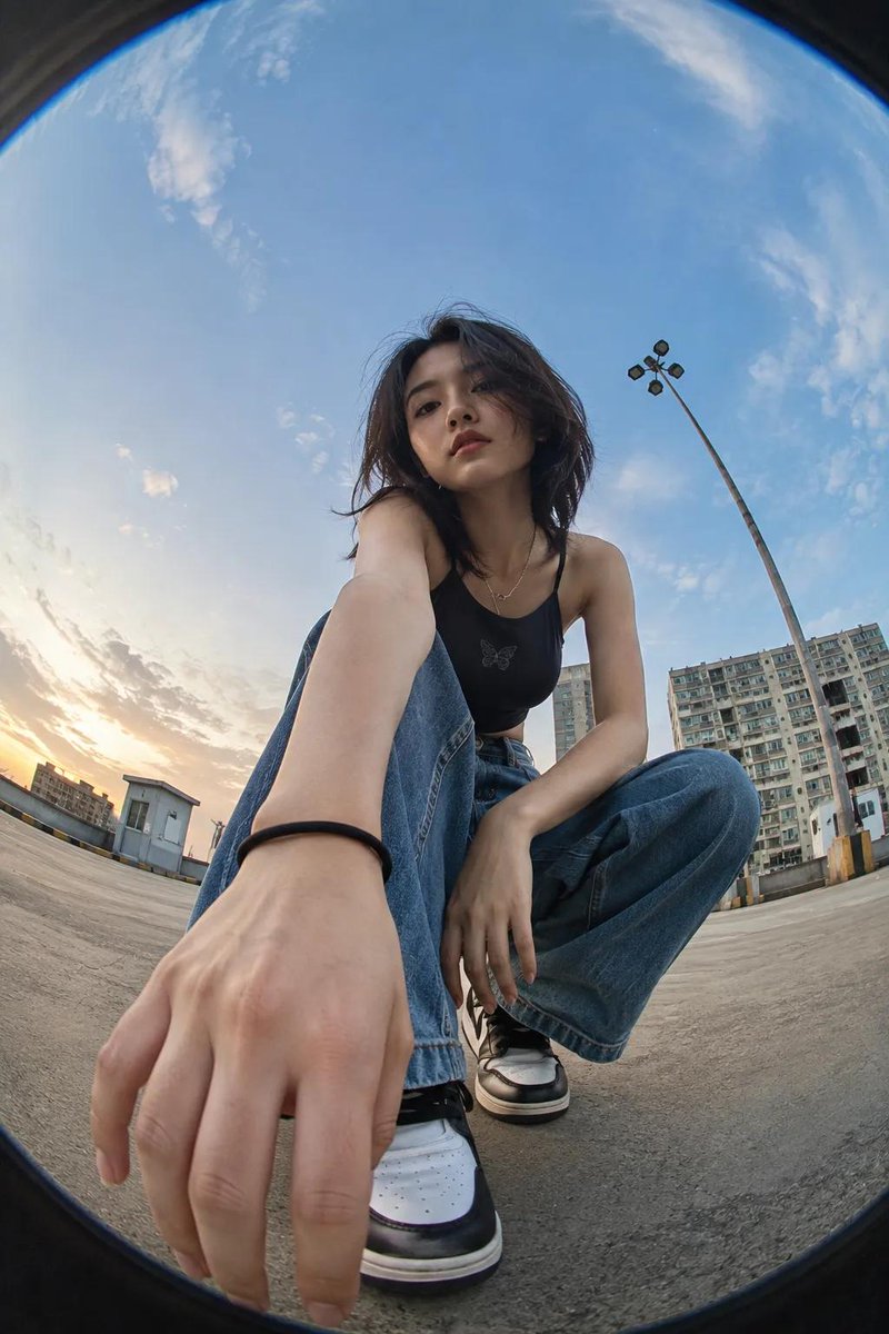 创建一张超逼真的8K电影级摄影照片,描绘参考图片中的女孩,最大限度地精准保留她确切的面部身份、自然肤色、面部结构、发型、身体比例以及所有可辨识…, 图片 1