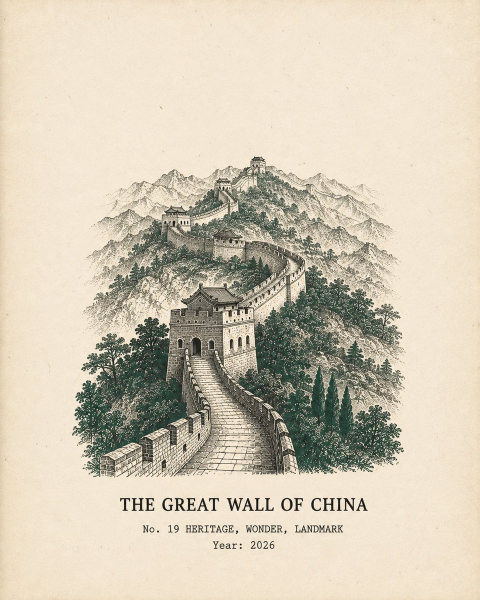 创作一幅精致的复古旅行海报插画，灵感来自中世纪建筑版画艺术。以 [LANDMARK]（地标）作为不容置疑的中央主体，采用高度精细的手绘黑色墨水…, 图片 2